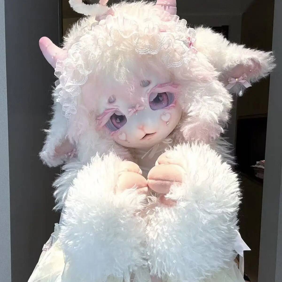 Anime Cosplay Ladies - Handmade Kig Fursuit Head, Cute Sheep
