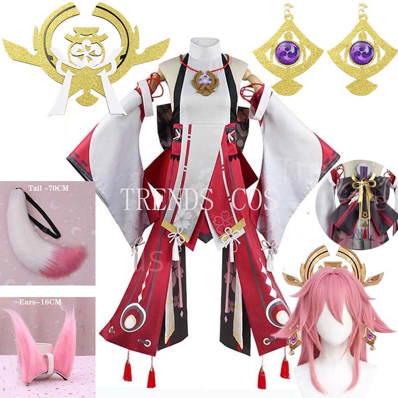 Anime Cosplay Kakegurui - Yae Miko Full Set Guuji Yae
