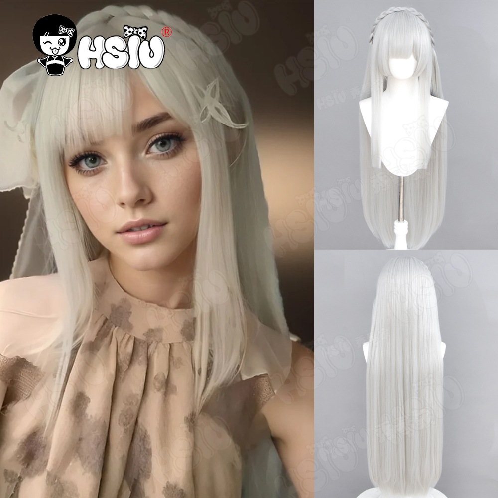 Re Zero Rem Wig - Emilia Cosplay Wig Fiber synthetic wig「HSIU」Silver
