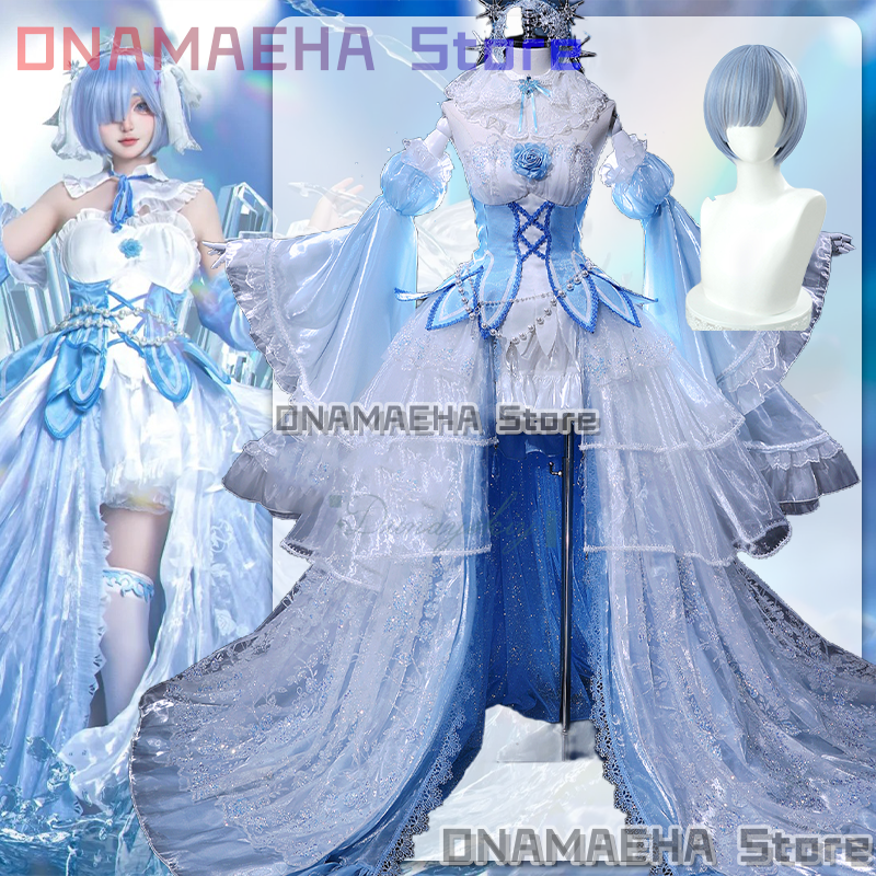 Re Zero Rem Wig - {ONAMAEHA}Ramu Gorgeous Uniform Cosplay Costume Anime