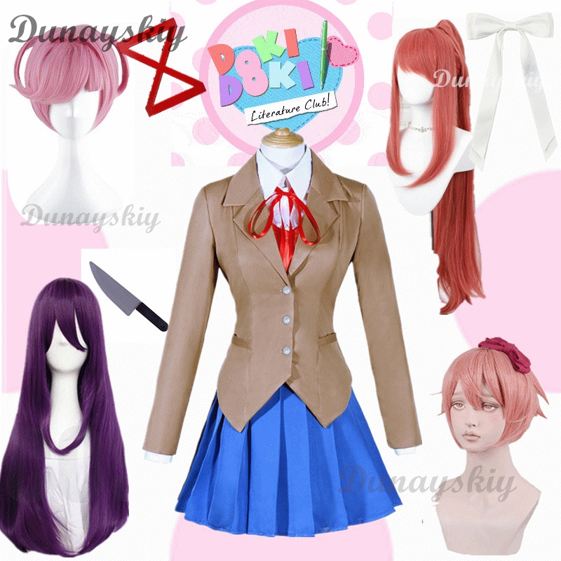 Anime Cosplay Kakegurui - Game Doki Doki Literature Club Natsuki