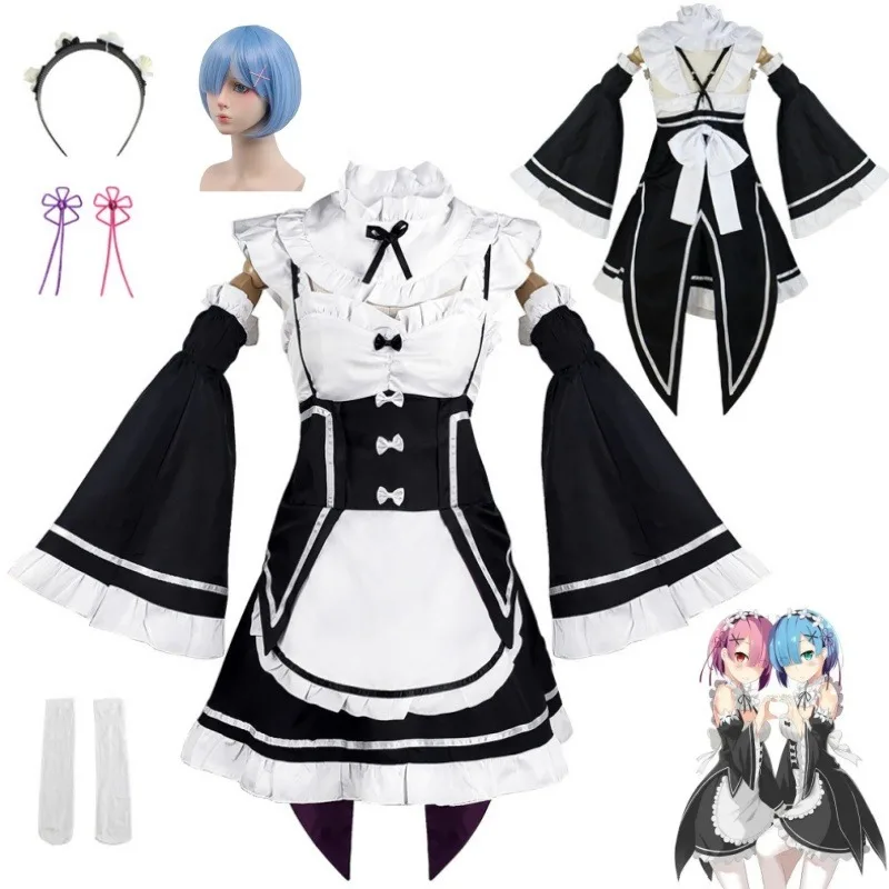 Rem Ram Anime Re:Life in a dif - Re Zero Rem Wig ulasan dan harga