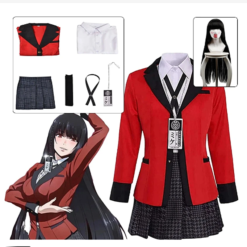 Cosplay Costume Girl Pleated S - Anime Cosplay Kakegurui ulasan dan harga