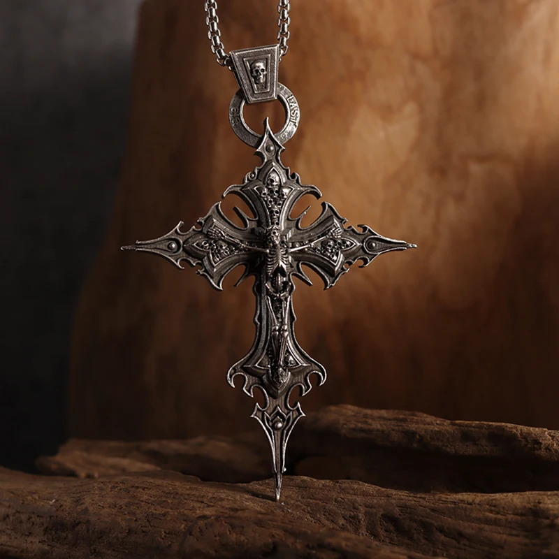 Vintage Gothic Skull Jesus Cro - Black Clover Grimoire ulasan dan harga