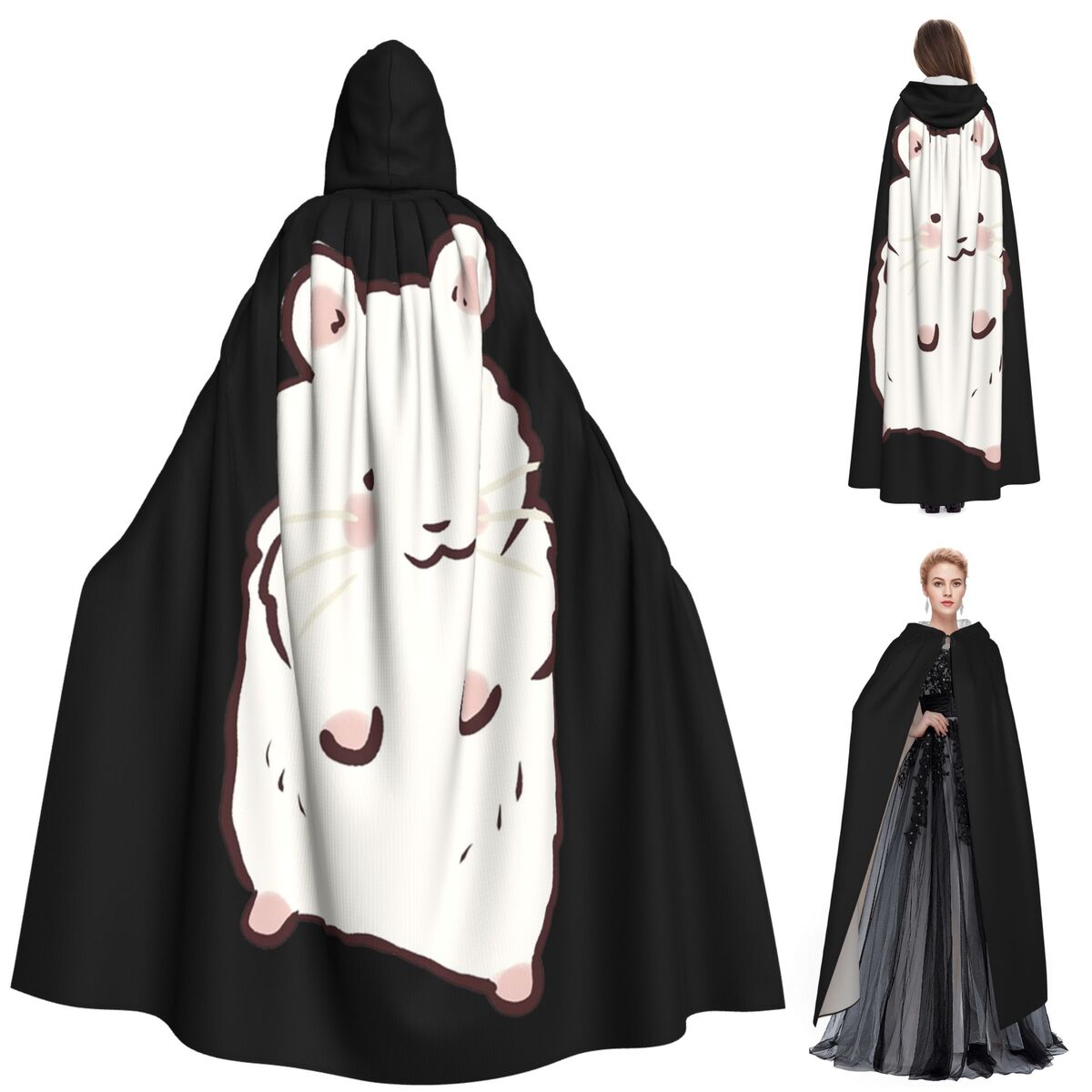 Cute Hamster Drawing Long Hood - Anime Cosplay Drawing ulasan dan harga