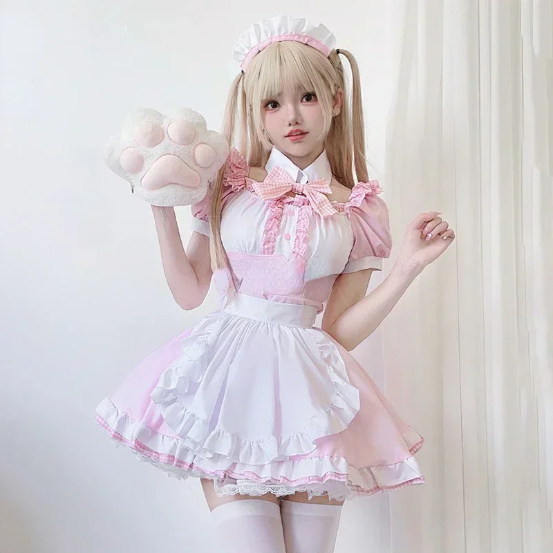 Sweet Cute Cat Lolita Pink Dre - Anime Cosplay Maid ulasan dan harga