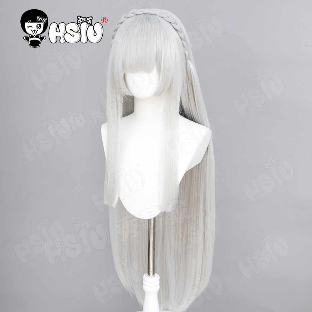 Emilia Cosplay Wig Fiber synth - Re Zero Rem Wig ulasan dan harga