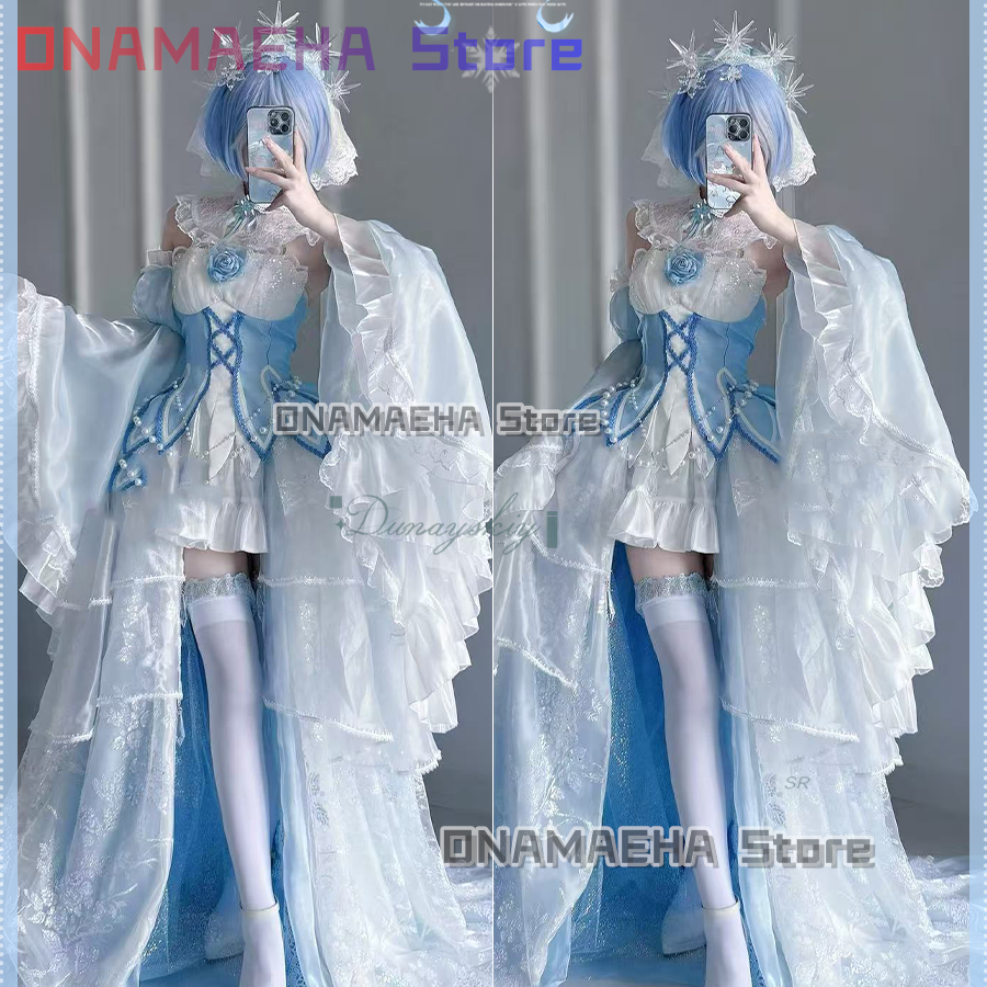 {ONAMAEHA}Ramu Gorgeous Unifor - Re Zero Rem Wig ulasan dan harga