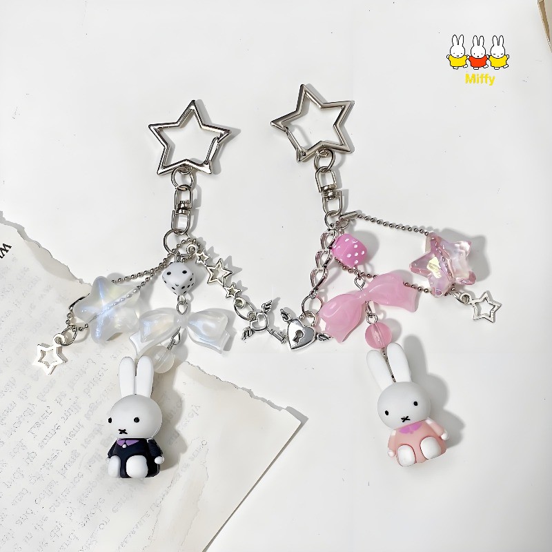 Kawaii Anime Miffy Keychain Li - Anime Cosplay Little Girl ulasan dan harga