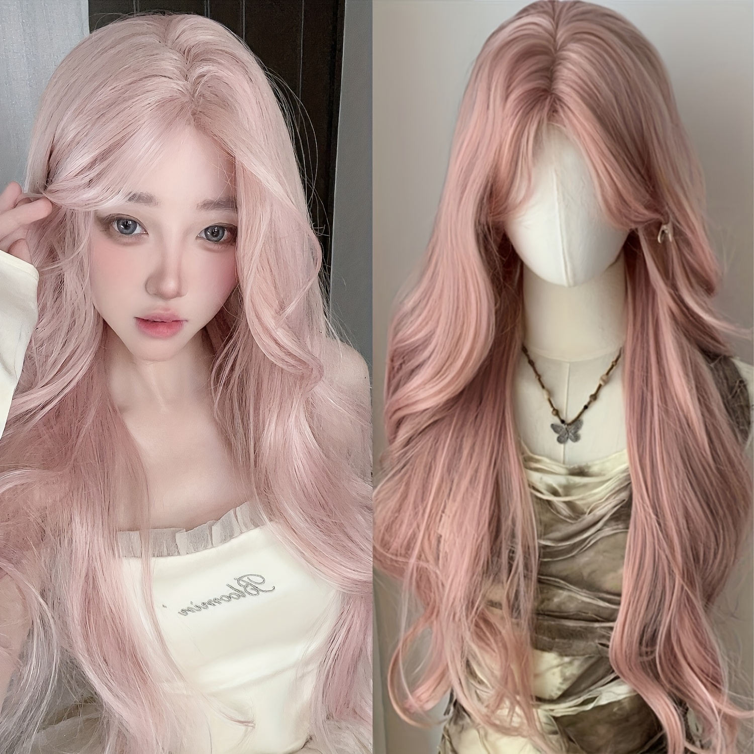 Women's Long Curly Synthetic W - Anime Cosplay Korean Girl ulasan dan harga